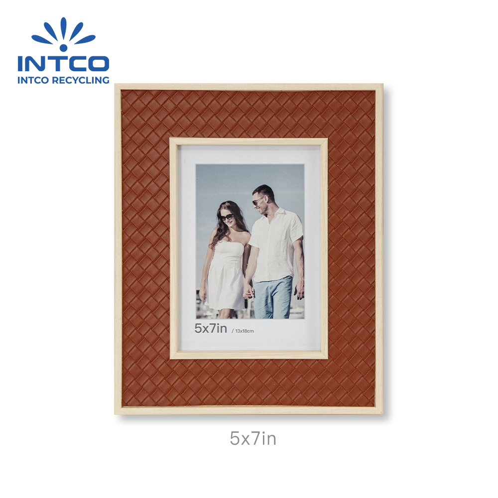 5x7in woven leather photo frame